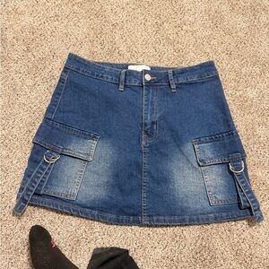 Denim Cargo Skirt